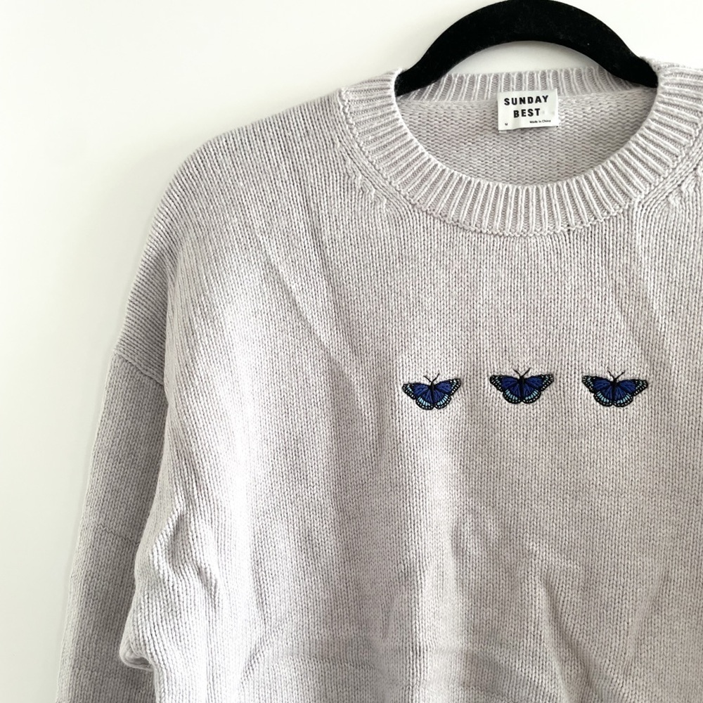 Sunday Best Embroidered Butterfly Sweater